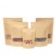 aluminum foil stand up zipper coffee packaging bag/gusset coffee brown kraft paper body