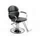 Modern Style Salon Barber Chair Reclining Backrect With Round Base , Black Color