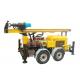 Trailer Mounted Rock Drilling Rig Dth Mud Drilling 55 - 110 Rpm Rotation Speed