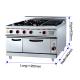 GH-999A Gas Range With Ava Rock Grill 27Kw Heavy Duty Restaurant Cooking Oven.