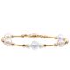 Freshwater Pearl Bracelet Set With 4 Colors Crystal Faceted Beads Magnetic Buckle