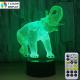 3D Elephant Lamps for Boys Night Light Gifts Bedroom Elephant Gift 7 Colors