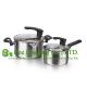 2 pieces stainless steel cooking cookware including fry pan and soup pot and milK pot