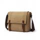 Large Field Cotton Canvas Messenger Bag Satchel Leisure Brown Outdoor