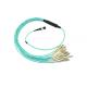 12core OM3 OM4 Aqua 3.0mm MTP MPO Fiber Cable For Date Center