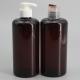 Amber Cylinder 450ml Plastic Shampoo Pump Bottles
