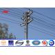 Hot dip galvnaized Electric Power Pole 8m height  for 132KV Transmission Line
