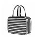 Custom Wholesale Black White Stripe Makeup Cosmetic Bag With Zipper