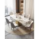 Height 0.78M Light Luxury Stainless Steel Marble Dining Table For Six