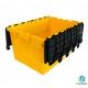 Durable Plastic Logistic Box 600*400*320mm Plastic Storage Box With Hinged Lid