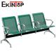 Green Stainless Steel 3 Seater Chair For Clinic Airport School