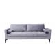 Three seater fabric sofa pure sponge padded polyester fiber filled back cushions velvet grey