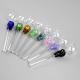 14cm Length Colorful Hookahs Straight Oil Burner Pips , Tobacco Pipe Glass Material