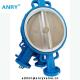 Industry PTFE Lined Stainless Steel Butterfly Valve SS304 Disc Butterfly Valve