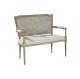 Event linen upholstery rattan back wedding sofa handcrafted wood frame with carved sofa furniture