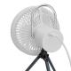 White Outdoor Tripod Pedestal Fan Adjustable Power With LED Night Light