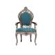 Upholstery Fabric Antique Armrest Luxury Velvet Tufted Dining Chair
