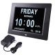 8 Digital Clock videoDisplay for Seniors,Dimmable Impaired Vision Digital Clock with USB Charger Port