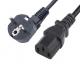 Euro C13 Power Cord , 16A 250V 3 Pin Power Cord For Electronics