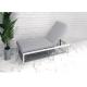 196cm Garden Sun Lounger Chairs Alumiunm 8cm Cushion