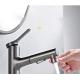 Countertop 9Inch Pull Out Sink Faucet With Spray Solid Brass Chrome Plated