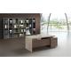 Melamine Panel Wooden Style Executive Desk With Side Cabinet 5 Years Warranty