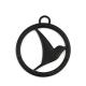 Metal Round Shape Hollow Bird Logo Hang Tag for Custom Handbag Branding in Black