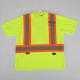 Breathable Reflective Safety Shirts Crew Neck Fluorescent Yellow