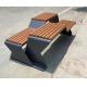 Begonia Wood Galvanized Metal Outdoor Bench WPC 3 Seater Metal Garden Bench