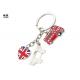 Fashion UK Market Style Stamped Metal Keychain , Custom Promotional Products Keychains Metal