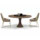 Modern Restaurant Patio Furniture Marble Top Round Dining Table With Metal Basement