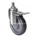 5045-75 Zinc Plated Industrial Applications PU Caster with 5 130kg Threaded Brake