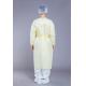 Yellow Waterproof 52g PP PE Disposable Isolation Gown