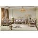 French style Luxury design of Living room Sofa sets 1+2+3  used Beech wood Carving and Import Italy Leather Furniture