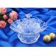 Wedding Gift Glass Candy Bowl With Lid / Glass Storage Jar For Nut