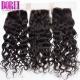 Brazilian Human Hair Lace Closure Free Part Water Wave With Baby Hair HD Lace