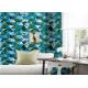 Korea Style Blue 3D PVC Wallpaper Non - Pasted For Hotel Background , 0.53*10m Size