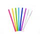 Eco Friendly Folding Silicone Reusable Drinking Straws With Cleaning Brushes
