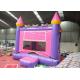 Pink Blue Banner Adult Size Bounce House 0.55mm PVC Tarpaulin Materials