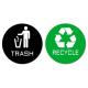 Self Adhesive Recycle Only No Trash Bin Signage Weatherproof