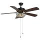 Hotel Villa Apartment Craft 4100K 1320mm Ceiling Fan Crystal Ceiling Fan With Remote