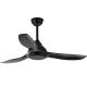 European Style DC 56 Inch 50W ABS 3 Blades Wall Control Remote Control Dimmable Led Ceiling Fan Black  Fan Light