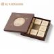 Art Paper Lid Base Box for Moon Cake Festival Gold Foil Logo Embossed 4pcs Dessert Packaging Box