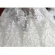 Embroidery Floral Corded Ivory Lace Fabric By The Yard For Luxury Wedding Dress