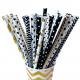 Striped Pattern Paper Drinking Straws Disposable Recyclable For Party