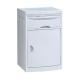 ABS Medical Bedside Table Adjustable Bedside Table Cabinet White