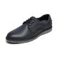 Navy Mens Breathable Leather Shoes Antiodor Antiskid