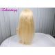 9A Wet And Wavy Indian Blonde Front Lace Wigs Human Hair Silky Straight