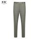 Simple Slim Fit Trousers for Men 100% Wool Knitted Zipper Fly Business Office Pants