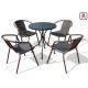 Square/ Round Outdoor Restaurant Tables Carbon Steel Weatherproof Patio Furniture 